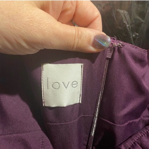 Love Eggplant Satin formal gown with beaded waist - Picture 5 of 12